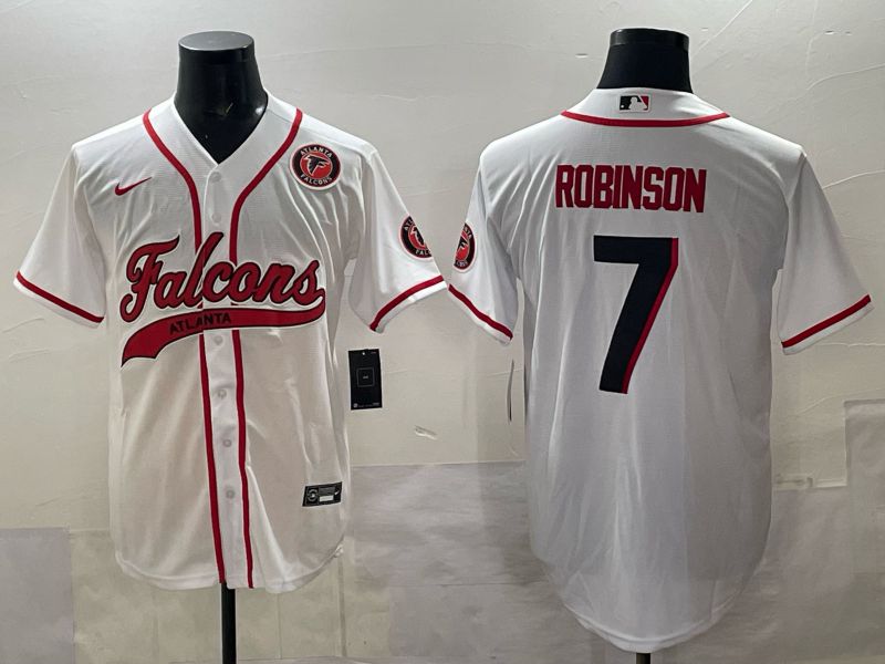 Men 2025 Nike Atlanta Falcons #7 Robinson white Joint Name Limited NFL Jersey style 06->atlanta falcons->NFL Jersey